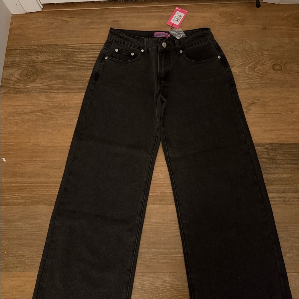 Edikted Black Wide Leg Jeans